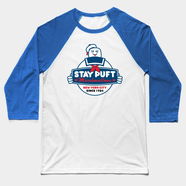 Stay Puft Marshmallows Ghostbusters Baseball T-Shirt by scribblejuice